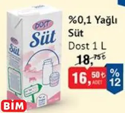 DOST %0,1 YAĞLI SÜT DOST %0,1 YAĞLI SÜT